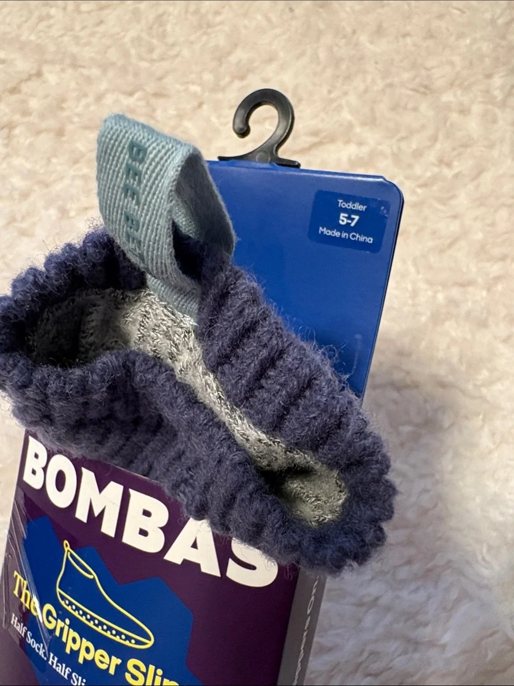 Bombas Toddler Snail Navy Snail Gripper Slippers Brand New Toddler Size 5-7